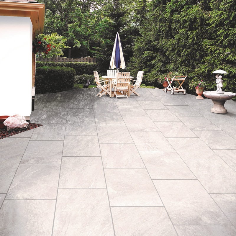 Ultra Aspen Grigio Porcelain Paving 1200x600 patio project finished