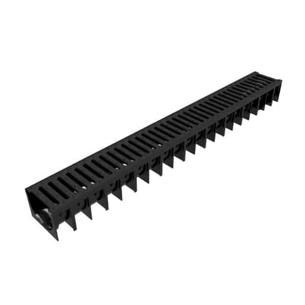black plastic grated channel
