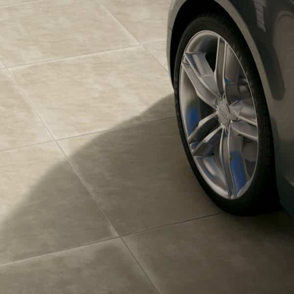 Ground Light Grey Porcelain Paving Close Up of driveway project