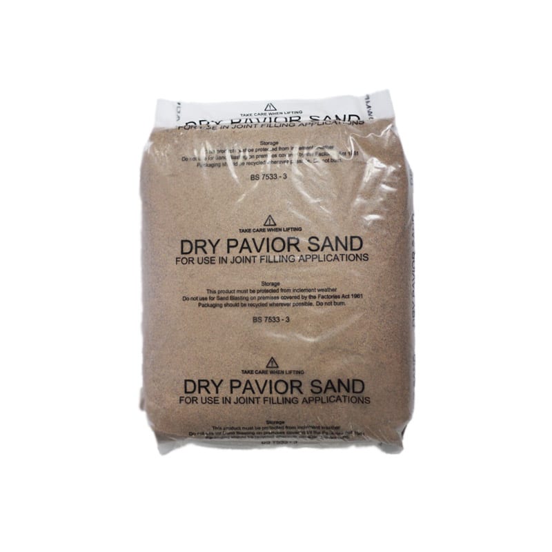 plastic bag filled with 20kg of dry pavior sand