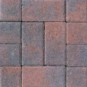 pedesta brindle paving brick in mix of red and greys