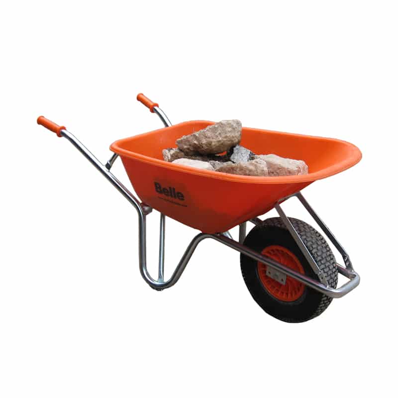 wheelbarrow in orange